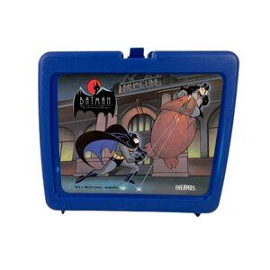 Vintage 1993 DC Comics Batman Thermos Brand Plastic Lunchbox, Decor